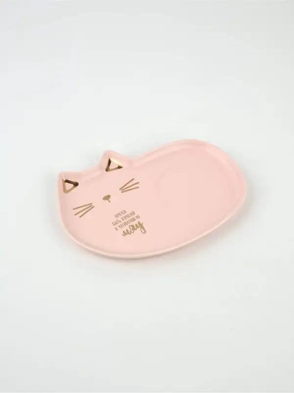 Чайная пара &laquo;Мяу&raquo;: кружка 200 мл, блюдце 18&times;11 см, ложка