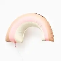 Воздушный шар фольгированный 32" "Радуга"  розовый сатин