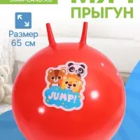 Мяч прыгун с рожками 65 см, МИКС