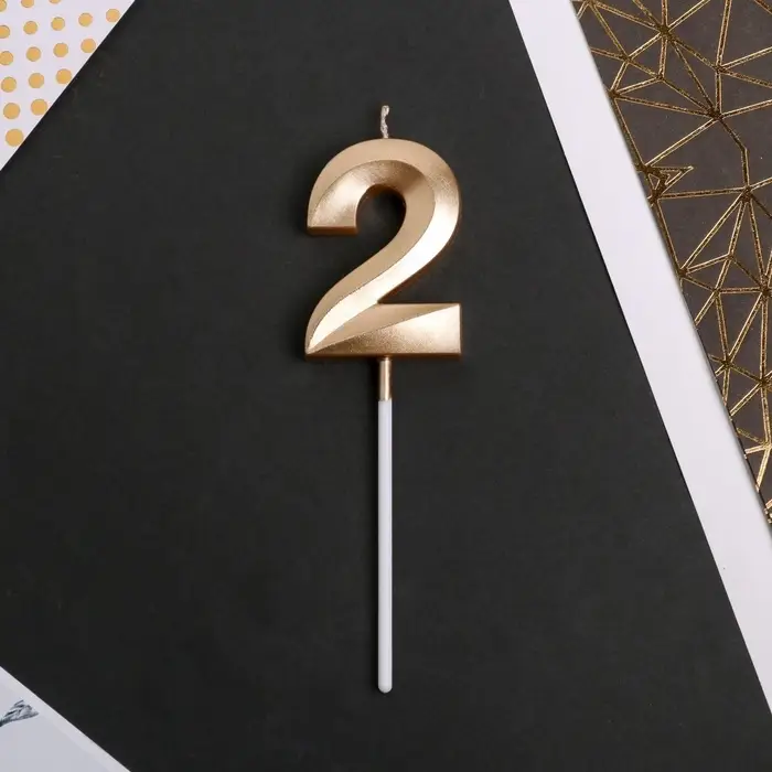Свеча для торта, цифра &laquo;2&raquo;, 11.5&times;2.3 см