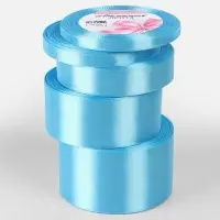 Набор атласных лент, 5 шт., 6/10/20/40/50 мм, 23&plusmn;1 м, голубой