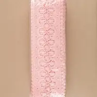 Кружево гипюровое, 83 мм, 11&plusmn;1 м, цвет нежно-розовый