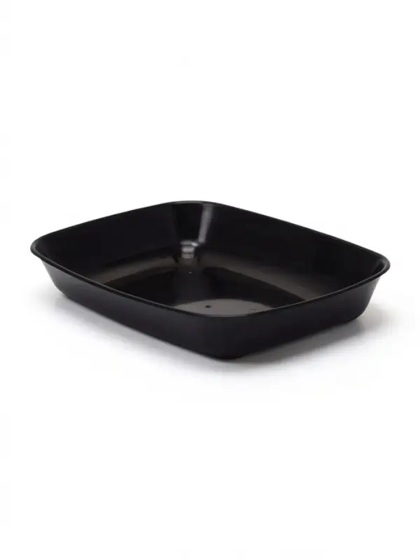 Туалет для кошек, 33.5&times;25&times;6 см, округлый, без сетки, пластик, чёрный