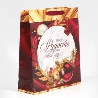 Пакет подарочный новогодний ламинированный &laquo;Радость рядом с тобой&raquo;, M 26 х 30 х 9 см