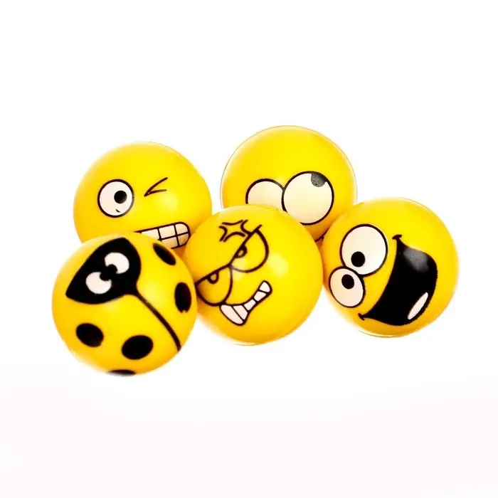 Мяч каучуковый «Смайлики», 2,7 см, цвета МИКС Мяч каучуковый «Смайлики», 2,7 см, цвета МИКС