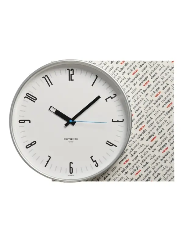 Часы настенные, интерьерные d=30 см, бесшумные, серебристый обод