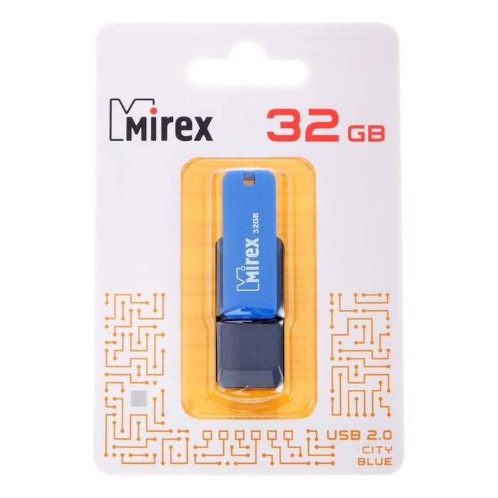 Флешка Mirex CITY BLUE, 32 Гб, USB2.0, чт до 25 Мб/с, зап до 15 Мб/с, синяя Флешка Mirex CITY BLUE, 32 Гб, USB2.0, чт до 25 Мб/с, зап до 15 Мб/с, синяя