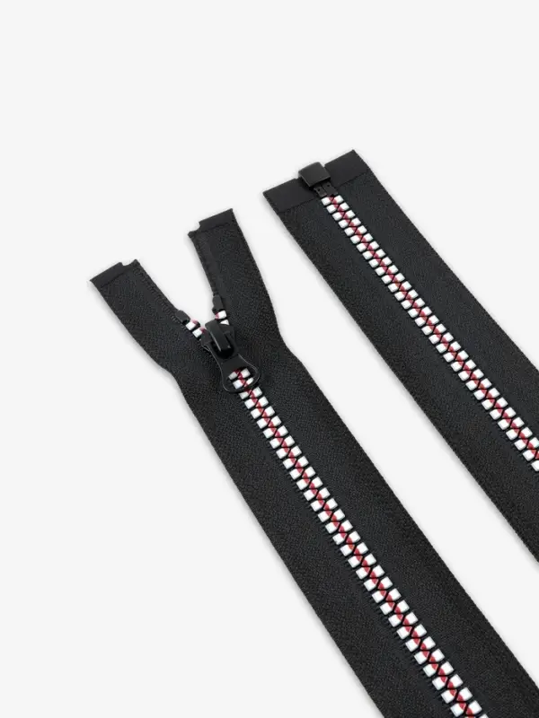 Молния &laquo;Трактор&raquo;, №5, разъёмная, замок автомат, 80 см, чёрная, белая, красная