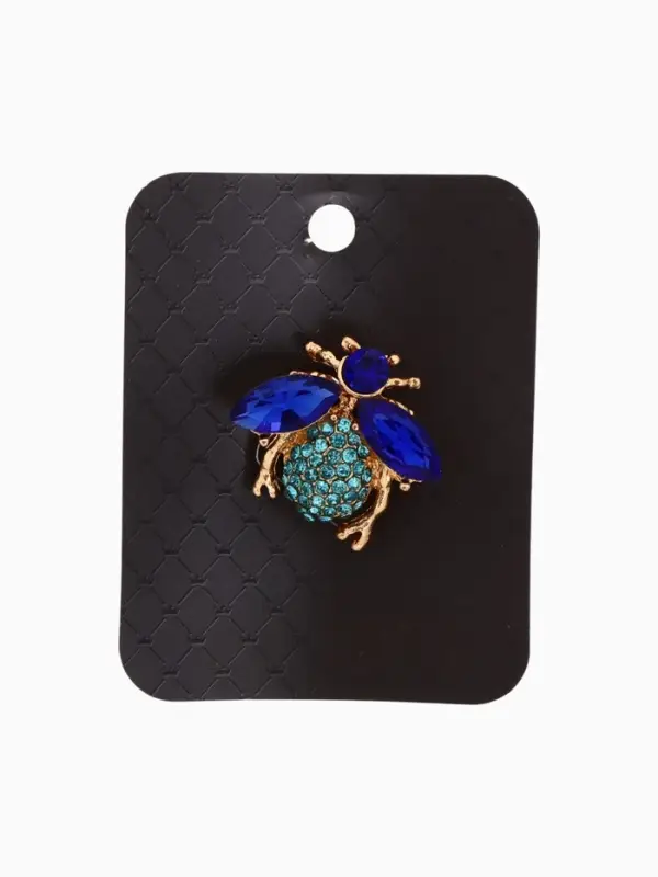 Брошь &laquo;Муха&raquo;, синяя в золоте