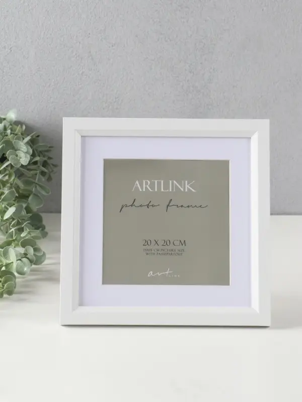 Фоторамка для фото 20х20 см, с паспарту 15х15 см МДФ Anna, белый