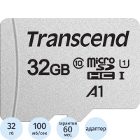Карта памяти Transcend 300S microSDHC 32Gb UHS-I Cl10 +ад, TS32GUSD300S-A