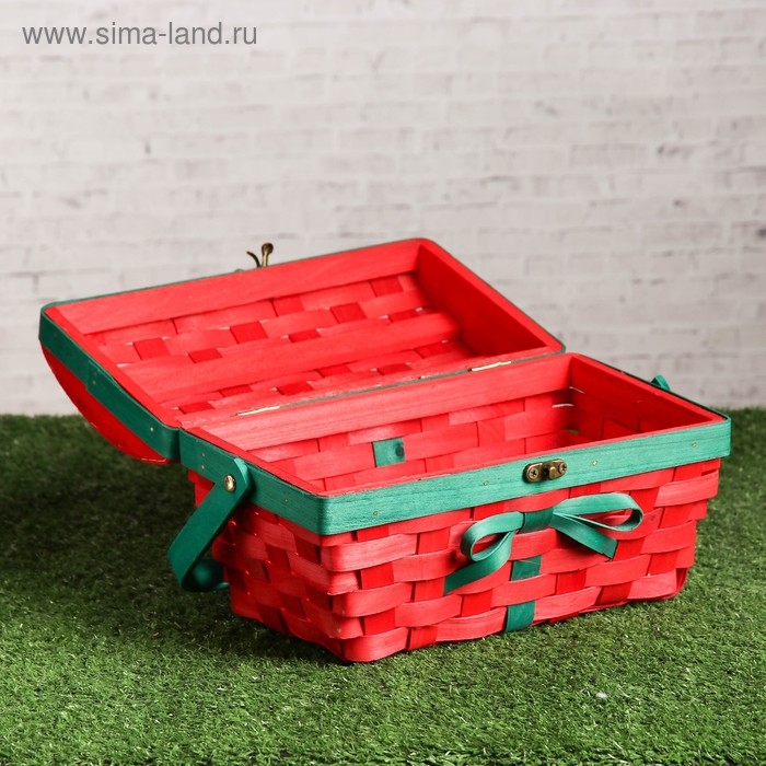 Сундук «Рождественский», с ручкой, 27×16×21 см, шпон Сундук «Рождественский», с ручкой, 27×16×21 см, шпон