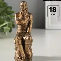 Фигурка декоративная &laquo;Пётр I на скале&raquo;, гипсовая, 18 см, бронза