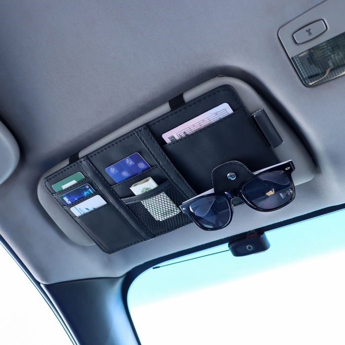 Органайзер на солнцезащитный козырек, 30×14.5 см, черный Органайзер на солнцезащитный козырек, 30×14.5 см, черный