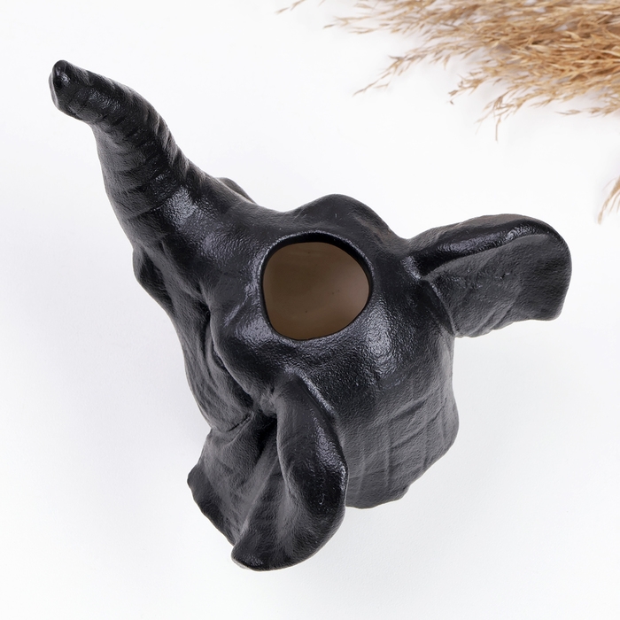 Кашпо - ваза  Кашпо - ваза "Слон" черный, 13х12х15см