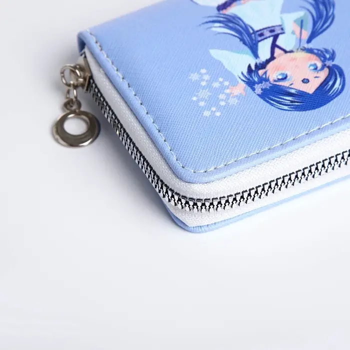 Кошелёк на молнии &laquo;Фея зимы&raquo;, отдел для карт, для монет, голубой