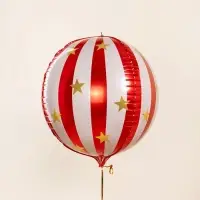 Воздушный шар фольгированный 25" сфера "Новгодний шар" цвет красный Воздушный шар фольгированный 25" сфера "Новгодний шар" цвет красный