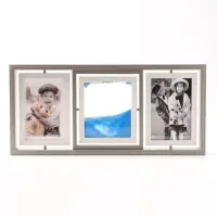 Фоторамка на 4 фото &laquo;Вращающие фото&raquo; 10&times;15 см, стеклянный экран, серая