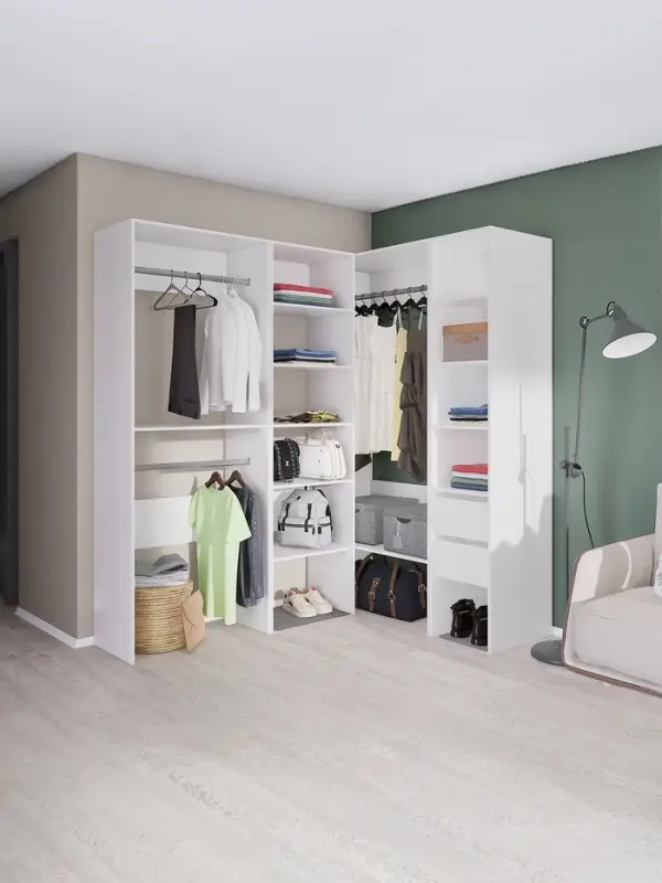 Стеллаж модульной гардеробной системы «Модус», 2090×400×520 мм, цвет белый