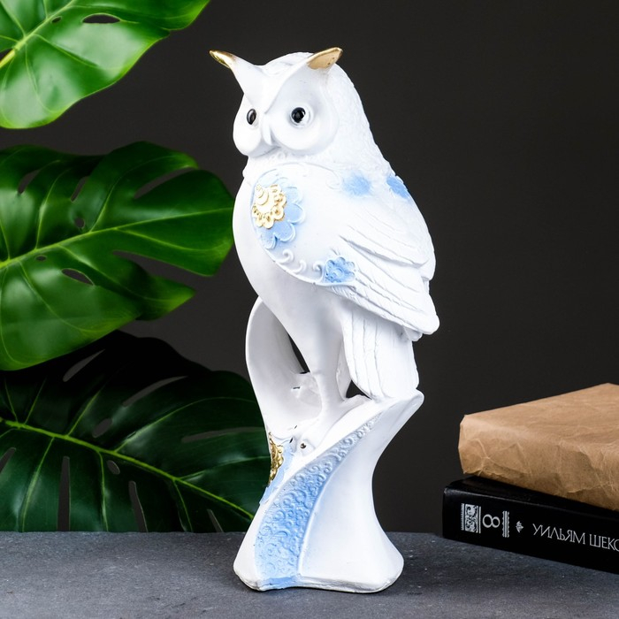 Фигура Фигура "Мудрый филин" гжель золото, 15х14х34см