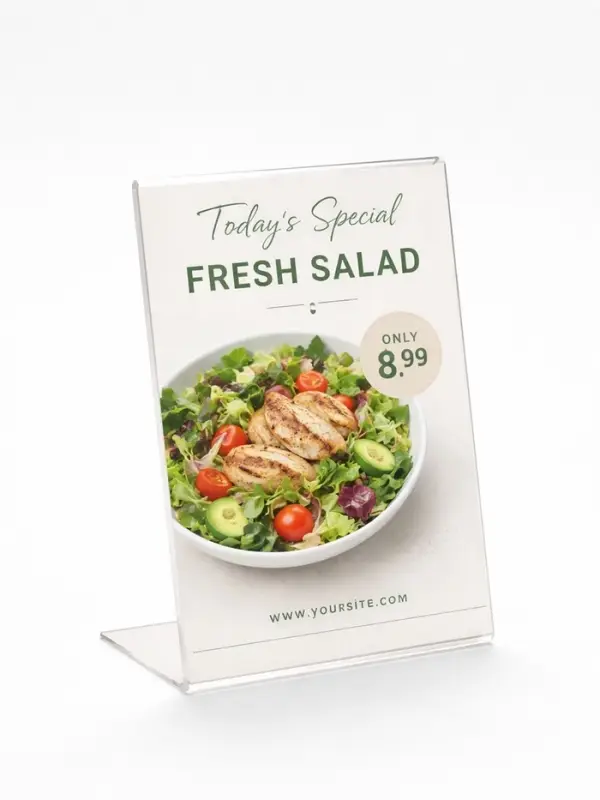 Односторонняя подставка А5 вертикальная, 15&times;7.5&times;21 см, оргстекло 2 мм