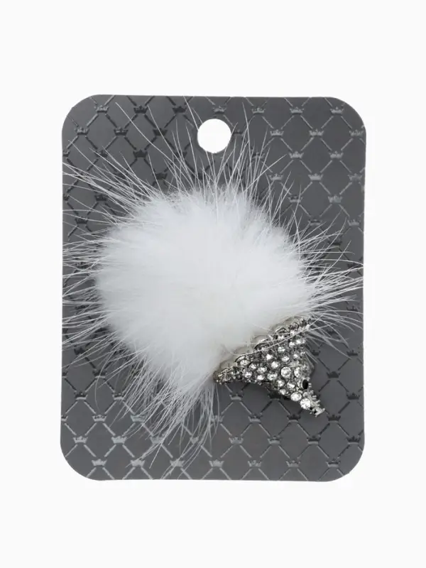 Брошь &laquo;Ёжик&raquo;, пушистый, белая в серебре