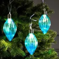 Набор ёлочных шаров &laquo;Северное сияние&raquo;, 3 шт., d=7 см, 3 LED, от батареек AG13&times;9, свечение тёплое белое