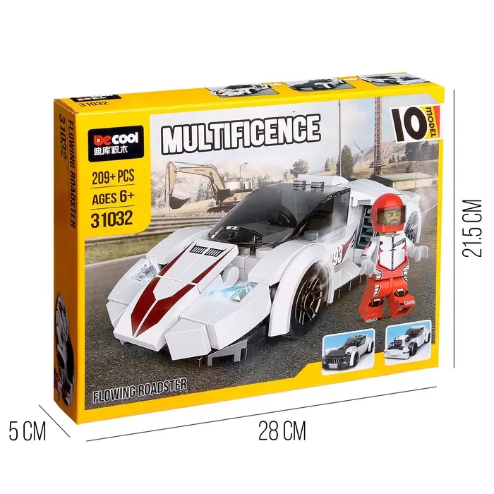 Конструктор блочный «Спорткар», 10 вариантов сборки, 209 деталей Конструктор блочный «Спорткар», 10 вариантов сборки, 209 деталей