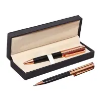 Ручка подарочная Calligrata &laquo;Винтаж&raquo;, шариковая, поворотная, в футляре кожзам, корпус чёрный с медным