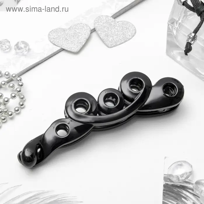 Банан для волос «Классика», завитки, 10.5 см, чёрный