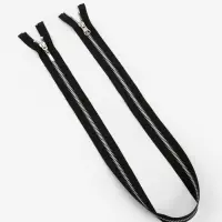 Молния металлическая, №5, 2 замка, разъёмная, замки автомат, 80 см, чёрный