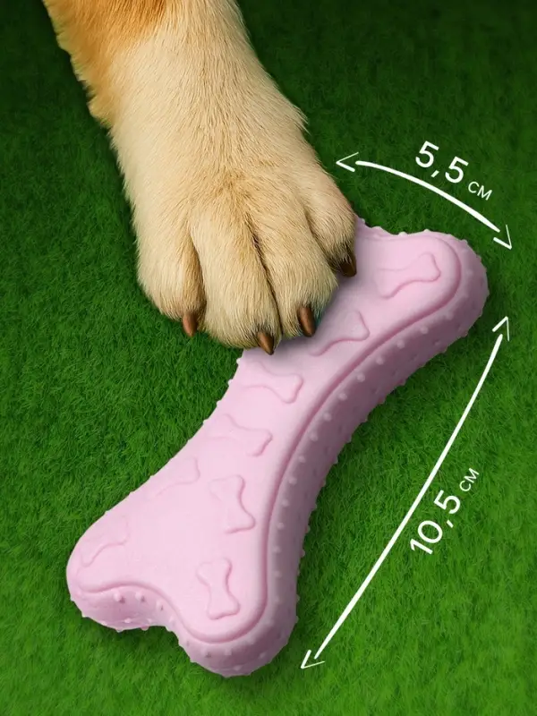 Плавающая игрушка для собак Пижон Premium &laquo;Косточки&raquo;, 10.5&times;5.5&times;2 см, вспененный TPR, розовая