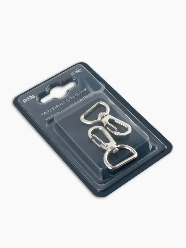 Карабин металлический TEIRA, набор 2 шт., 6.9 г, 4.1×2.5 см/20×2.5 мм, цвет серебряный Карабин металлический TEIRA, набор 2 шт., 6.9 г, 4.1×2.5 см/20×2.5 мм, цвет серебряный