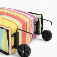 Сумка тележка хозяйственная, складная, на липучке, 2 колеса, наружный карман, 32&times;13&times;52 см, разноцветная