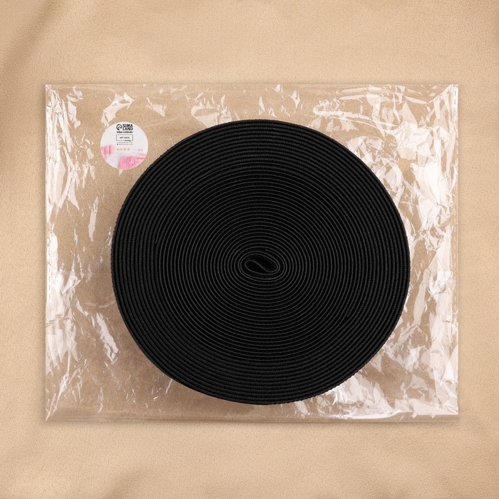 Резинка помочная, 30 мм, 10 м, цвет чёрный Резинка помочная, 30 мм, 10 м, цвет чёрный