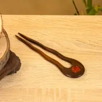 Заколка для волос фигурная, дерево Соно, ракушка, 17х4 см, цв. тёмно-коричневый