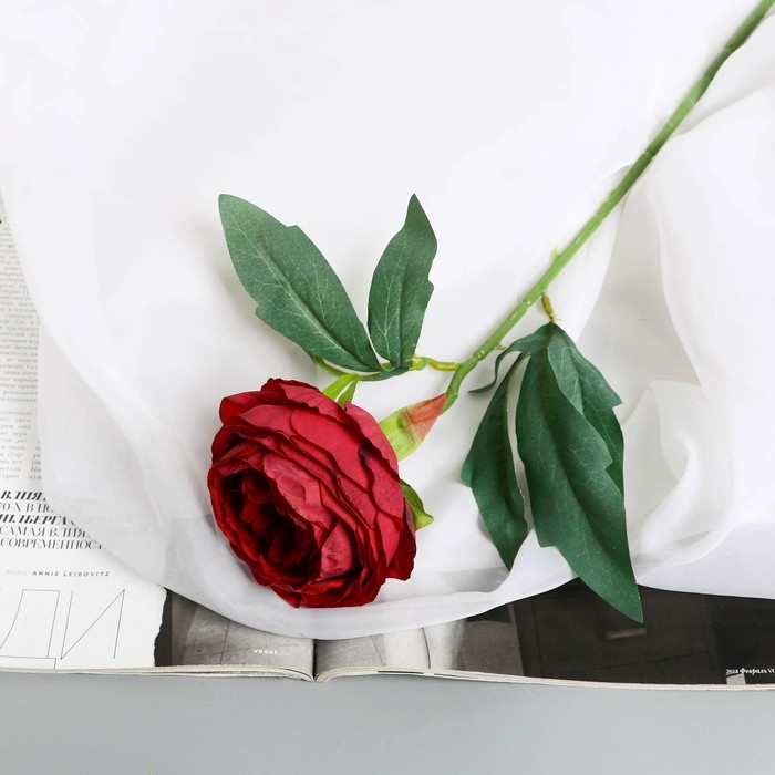 Цветы искусственные  Цветы искусственные "Пион Пижон" d- 8 см 45 см, бордовый