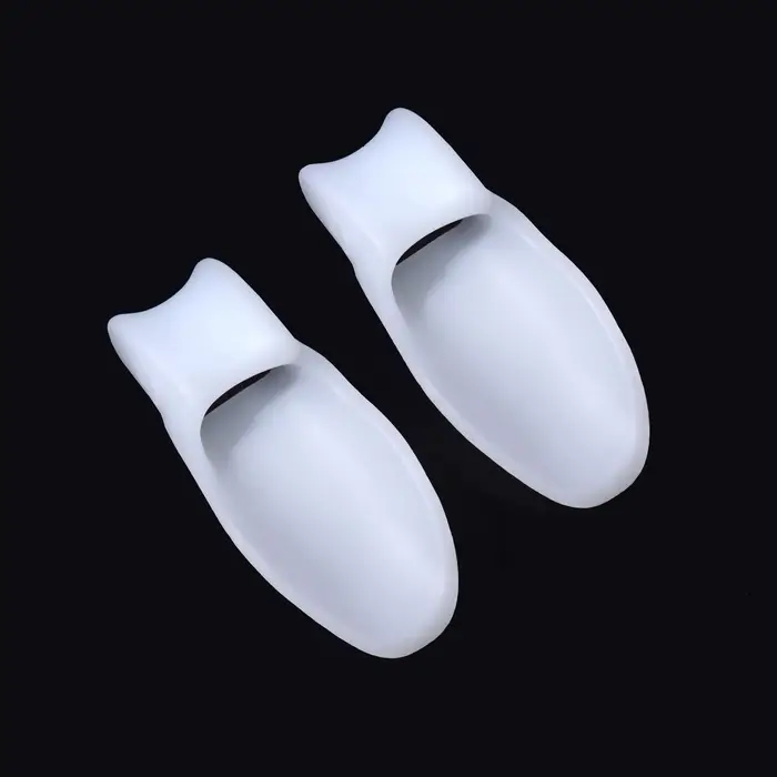 Корректоры - разделители для пальцев ног, с накладкой на косточку большого пальца, 1 разделитель, силиконовые, 7.5×3×2 см, пара, белые Корректоры - разделители для пальцев ног, с накладкой на косточку большого пальца, 1 разделитель, силиконовые, 7.5×3×2 см, пара, белые