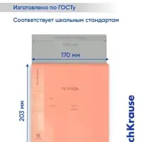 Тетрадь 18 листов в клетку, ErichKrause "Классика CoverPrо Neon", пластиковая обложка, блок офсет 100% белизна, оранжевая