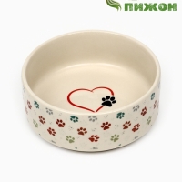 Миска керамическая "Яркие Лапки" 200 мл, 10,5 х 4 см
