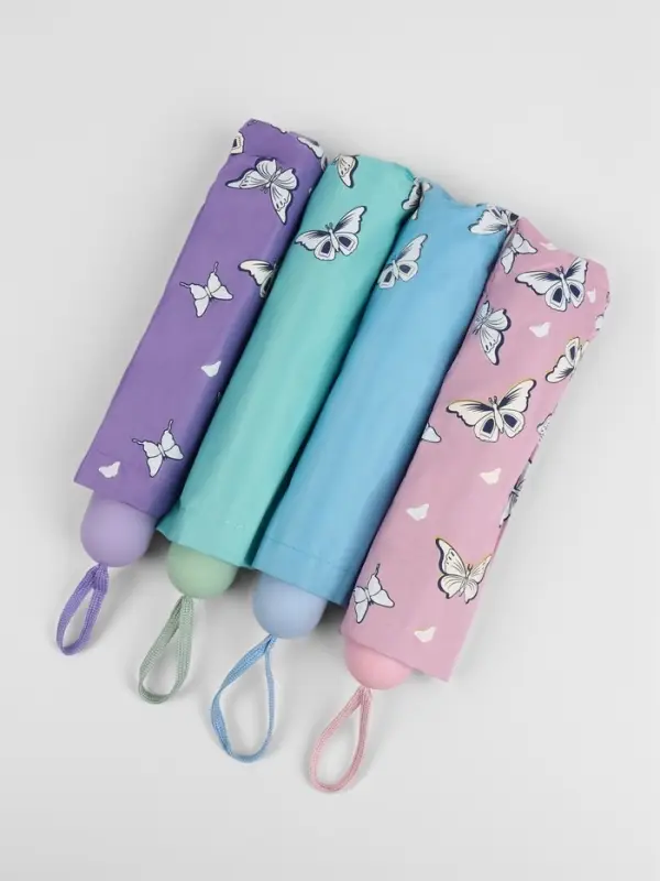 Зонт механический &laquo;Бабочки&raquo;, с проявляющимся рисунком, 4 сложения, 8 спиц, R=47/55 см, d=94 см, МИКС