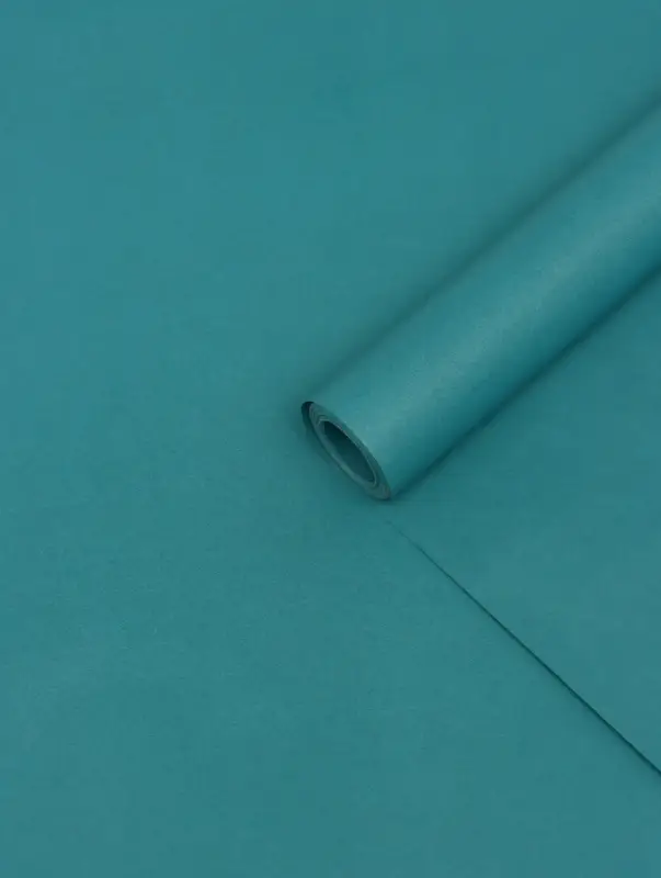 Бумага упаковочная крафт двустороння, бирюзовый, 0.68&times;10 м