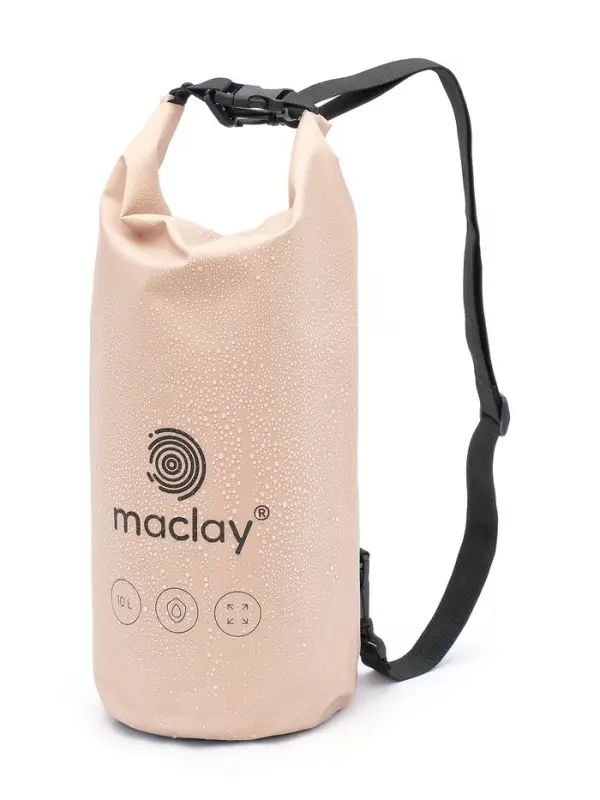 Гермомешок туристический maclay, 10 л, 500D, с лямкой, бежевый