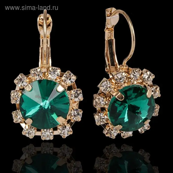 Серьги со стразами «Круг» вечеринка, крупный, миксы Серьги со стразами «Круг» вечеринка, крупный, миксы