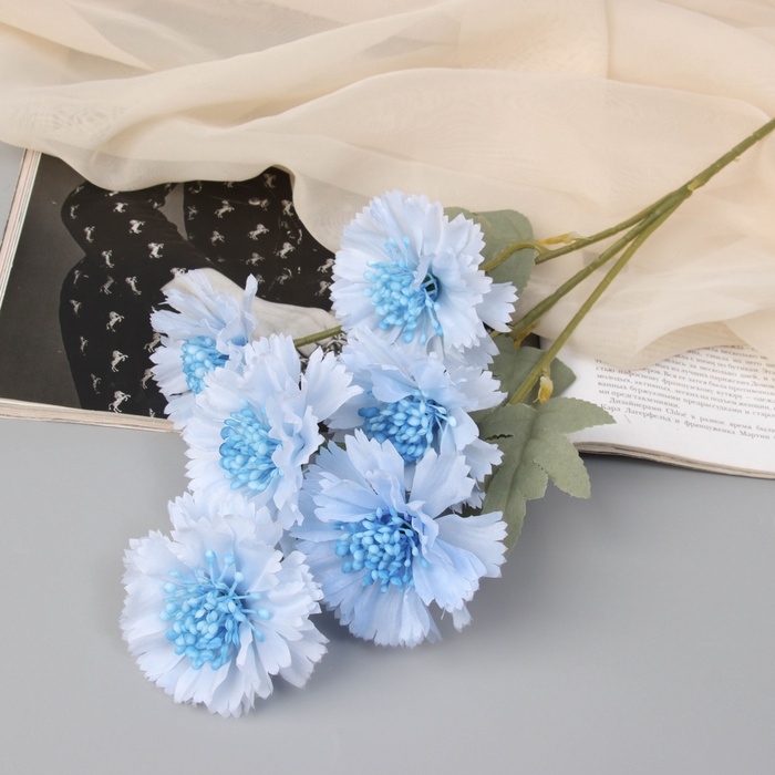 Цветы искусственные Цветы искусственные "Гвоздика каспар галант" 58х7 см, голубой