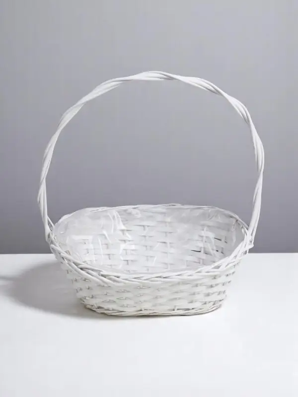 Корзина плетёная для хранения, лоза, с ручкой, овальная, со вставкой, серая, набор 3 шт.