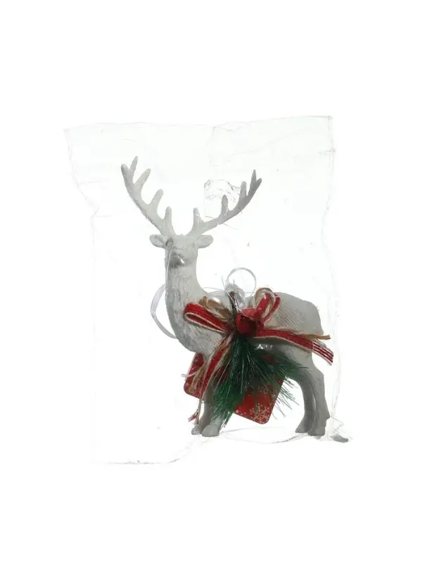 Ёлочная игрушка &laquo;Зимнее волшебство. Снежный олень с бубенцом&raquo; пластик, 10&times;15 см, белый