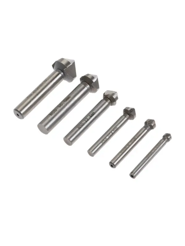 Набор зенкеров ТУНДРА, 90&deg;, HSS, 6.3 - 8.3 - 10.4 - 12.4 - 16.5 - 20.5 мм, 6 шт.