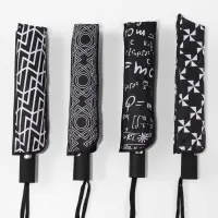 Зонт полуавтоматический &laquo;Узоры&raquo;, эпонж, 3 сложения, 8 спиц, R=49/55 см, d=98 см, МИКС