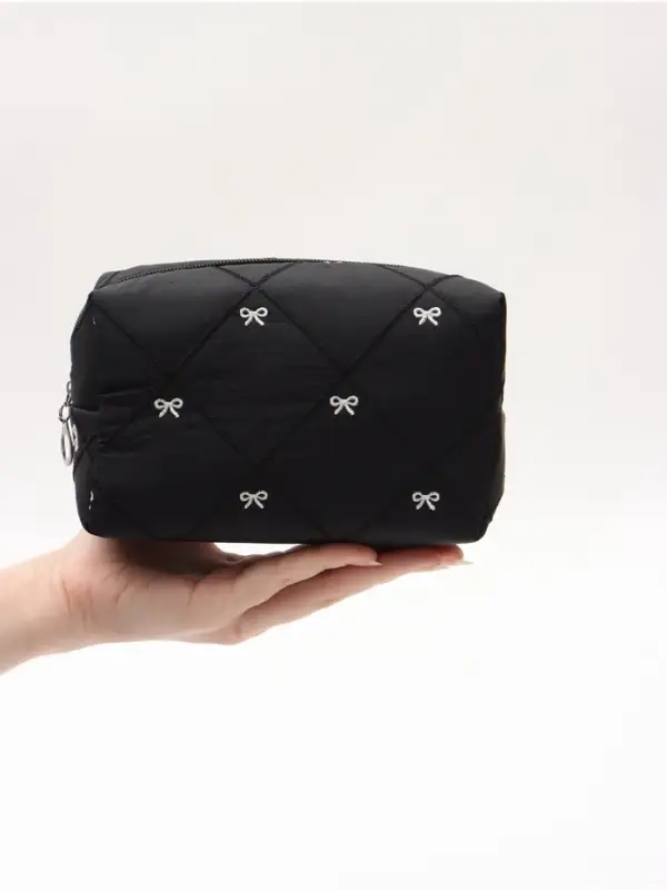 Косметичка кирпичик бантики, 19*8*10, черный